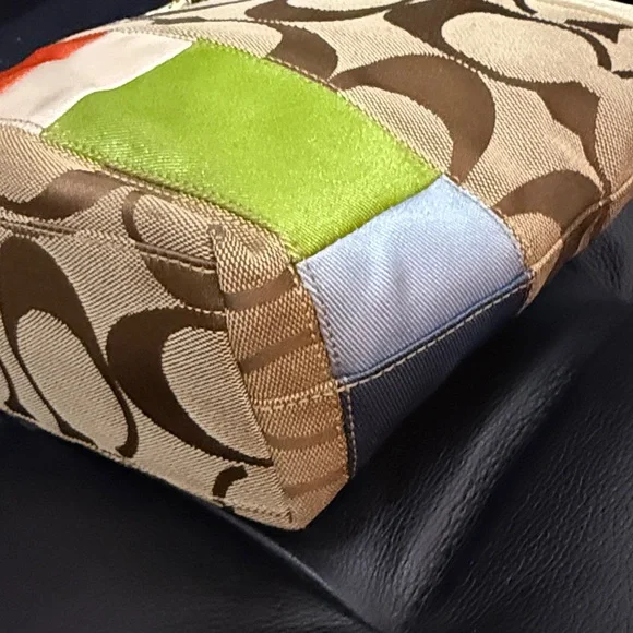 Coach Tan and Multicolor Patchwork Tote - Picture 5 of 13